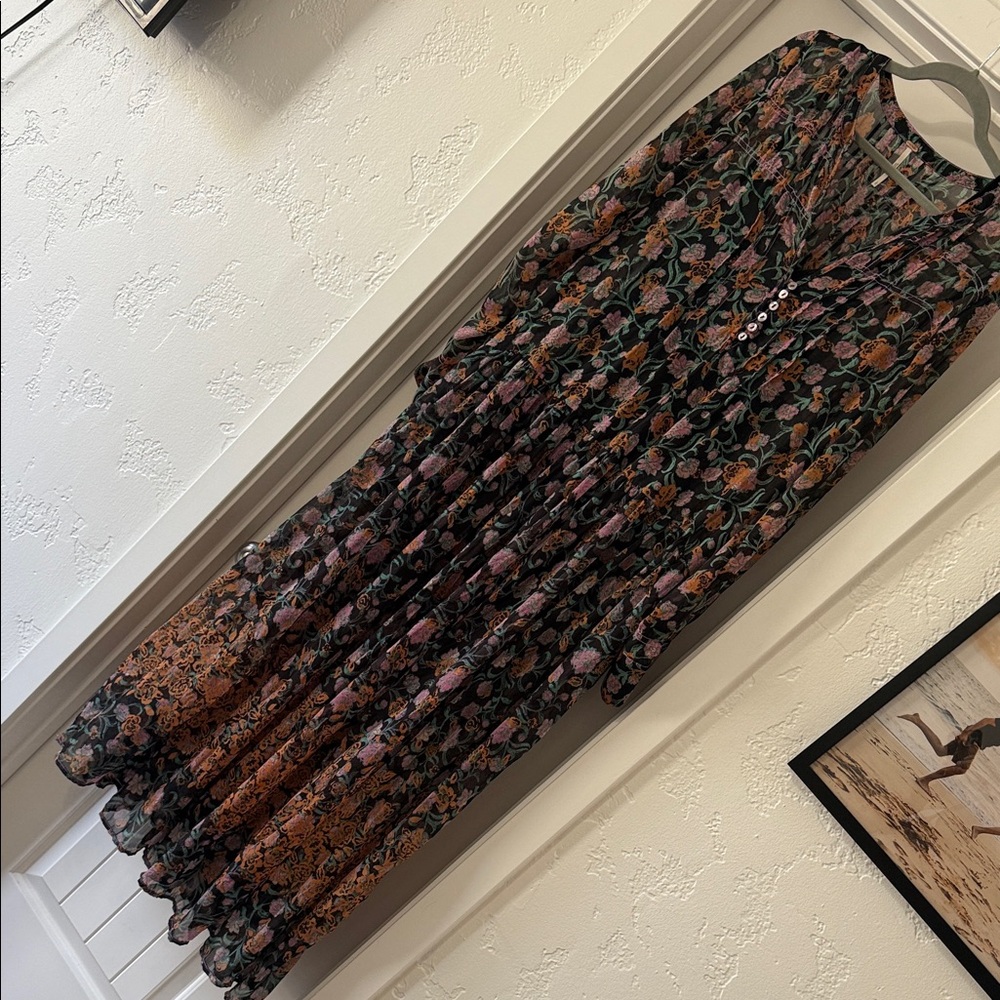 Free People see it through Floral Maxi Dress with Button Detail - Picture 6 of 8